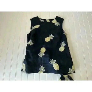 Hobbs London Women's Pineapple Flax Linen Blouse Top Sleeveless Tie US 6. 261
